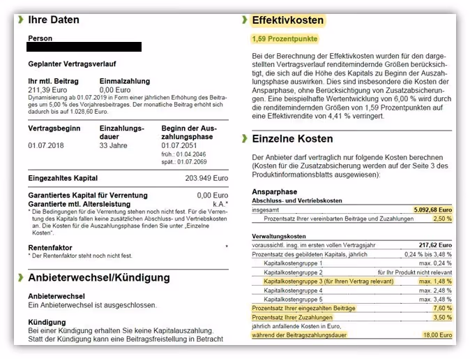 Basisrente (Rürup Rente) Alte Leipziger Nettotarif/Nettopolice/Honorartarif Effektivkosten Bruttopolice