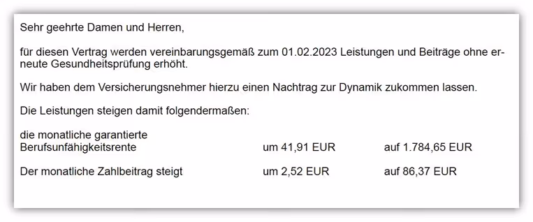 BU Beispiel Beitragsdynamik