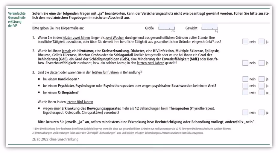 HDI Berufsunfähigkeitsversicherung Sonderaktion mit vereinfachten Gesundheitsfragen