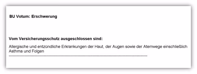 Berufsunfähigkeitsversicherung Schüler LV1871 Votum anonyme Risikovoranfrage