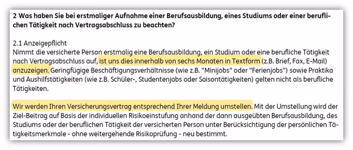 Berufsunfähigkeitsversicherung Schüler-BU Ergo