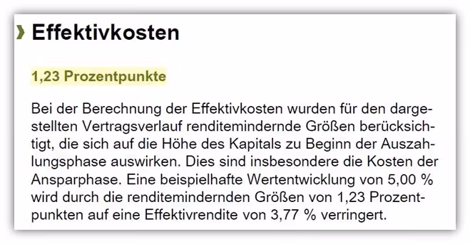 Effektivkosten Allianz Basisrente Investflex