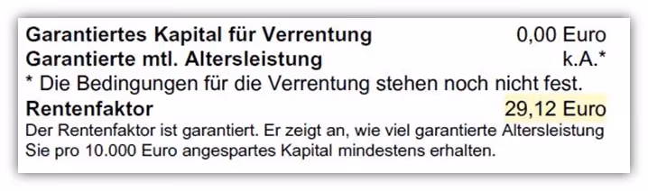garantierter Rentenfaktor HDI Cleverinvest