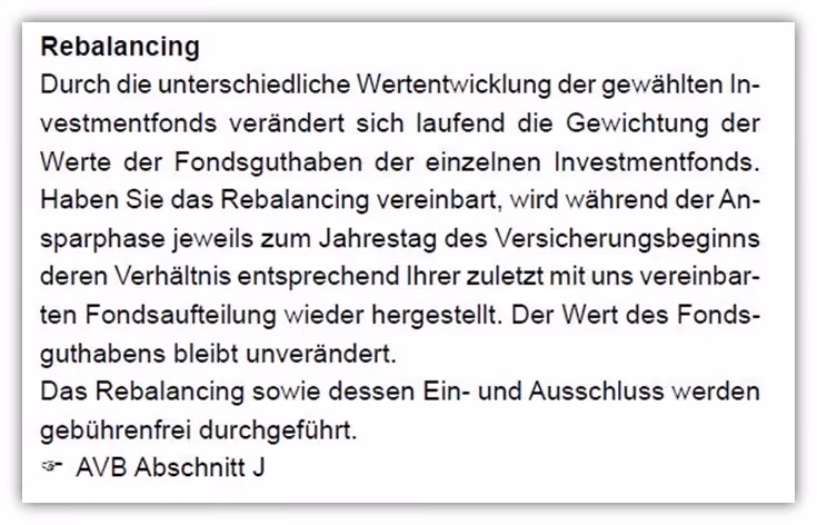 Rebalancing Rürup Rente Europa Versicherung