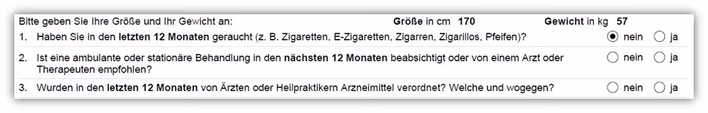 1. Gothaer Berufsunfähigkeitsversicherung Gesundheitsfragen 12 Monate