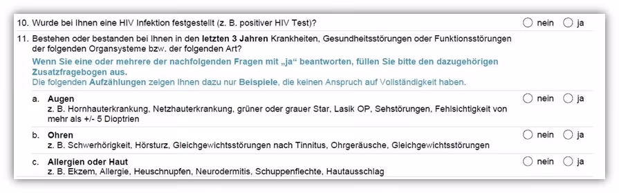 5. Gothaer Berufsunfähigkeitsversicherung Gesundheitsfragen unbeschränkt