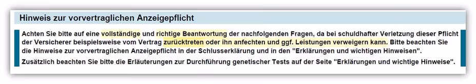Gothaer Berufsunfähigkeitsversicherung vorvertragliche Anzeigepflicht