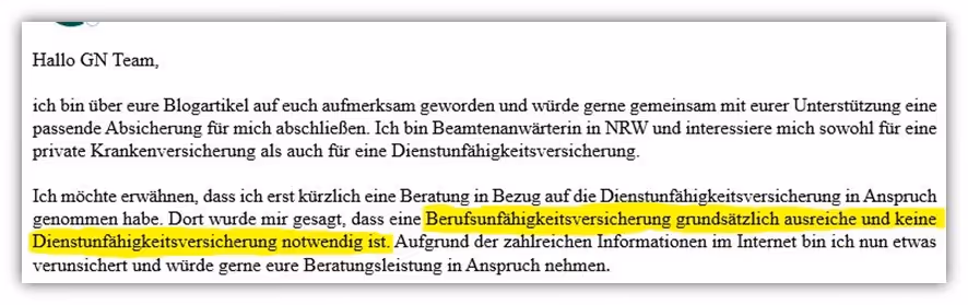 Unterschied Berufsunfähigkeitsversicherung vs. Dienstunfähigkeitsversicherung