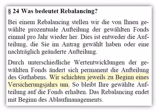 Rürup-Rente Rebalancing