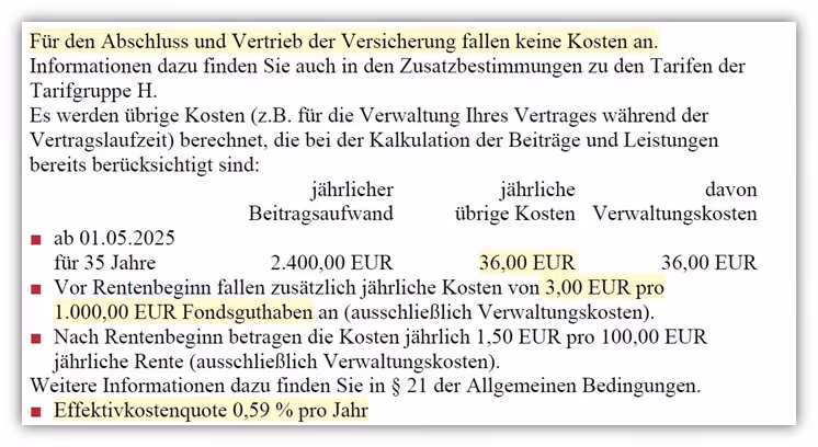 Kosten Nettopolice