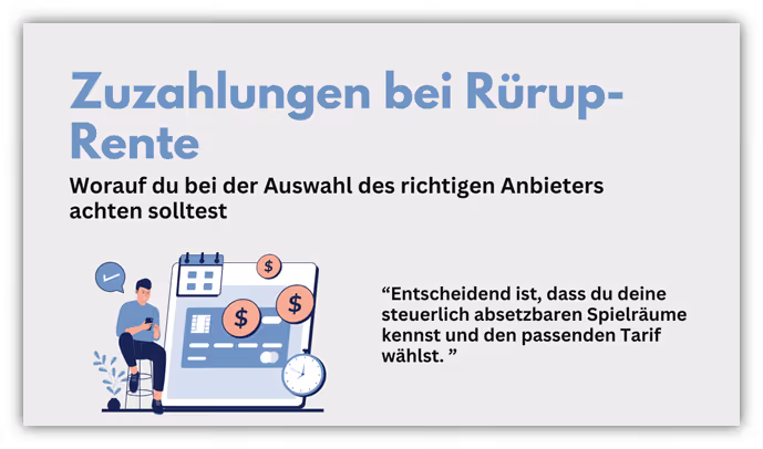 Zuzahlung in eine Rürup Rente