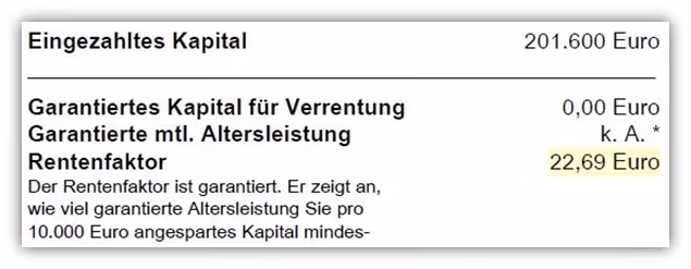 Allianz Basisrente Investflex Rentenfaktor