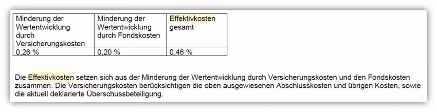 Effektivkosten Nettopolice