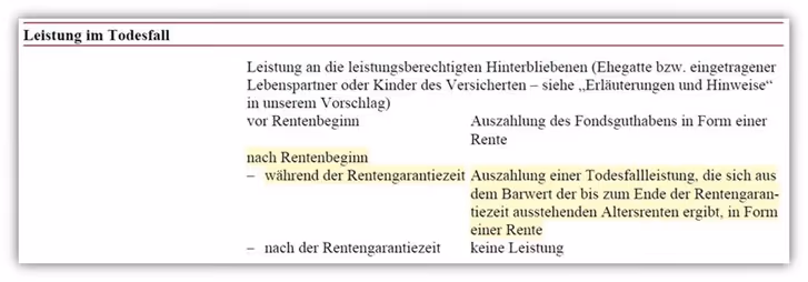 Rürup Rente Rentengarantiezeit