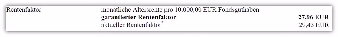 Nettopolice Alte Leipziger HFR10 Rentenfaktor