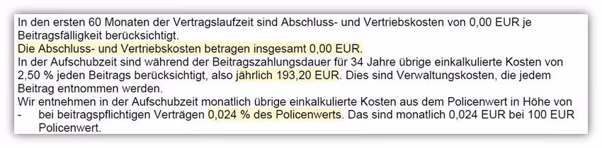 Kosten Direktversicherung GGF