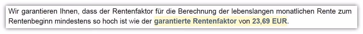 Rentenfaktor Direktversicherung GGF