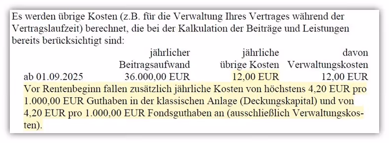 Unterstützungskasse Verwaltungskosten