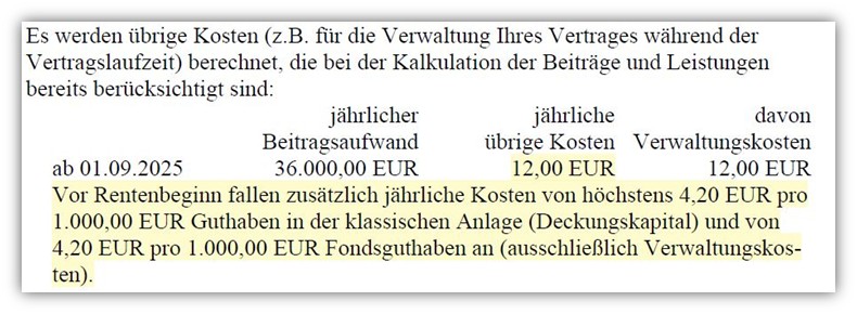 Unterstützungskasse Verwaltungskosten