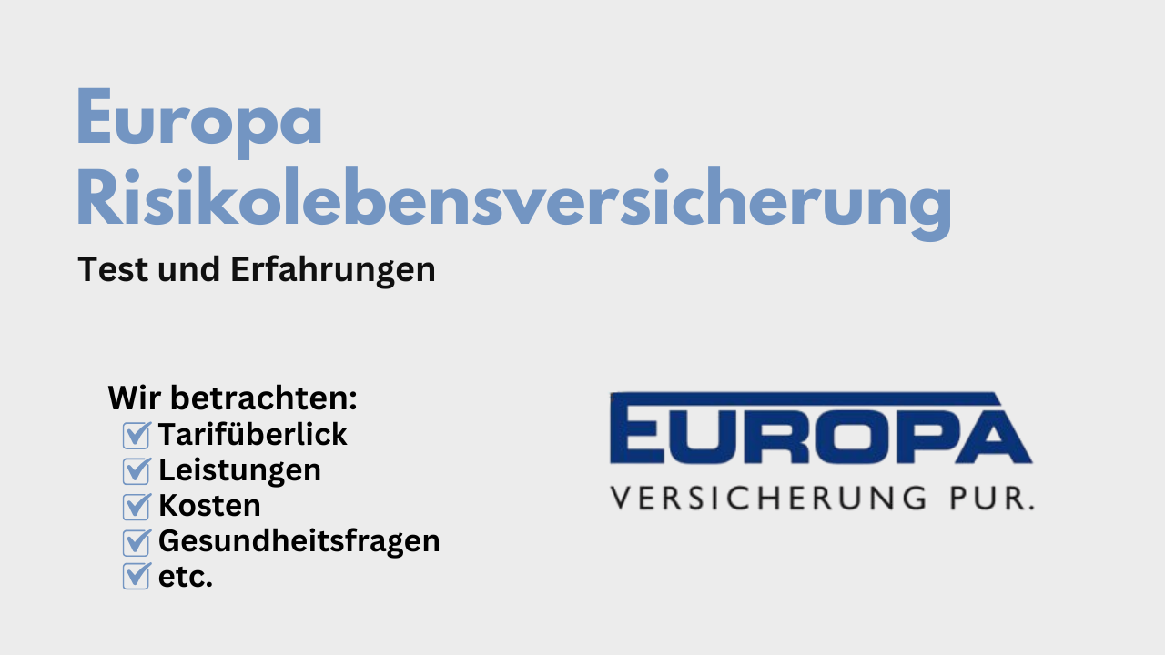 Europa Risikolebensversicherung – Test und Erfahrungen