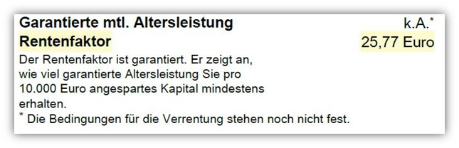 Ergo Basis-Rente Balance garantierter Rentenfaktor