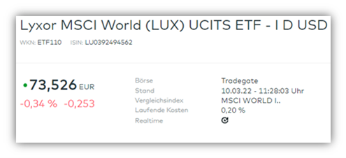 MSCI World ETF-Sparplan Comdirect