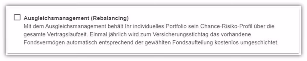 LV 1871 Rürup Rente Rebalancing