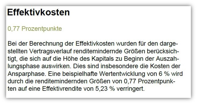 Volkswohl Bund Basis Rente (Rürup Rente) Effektivkosten
