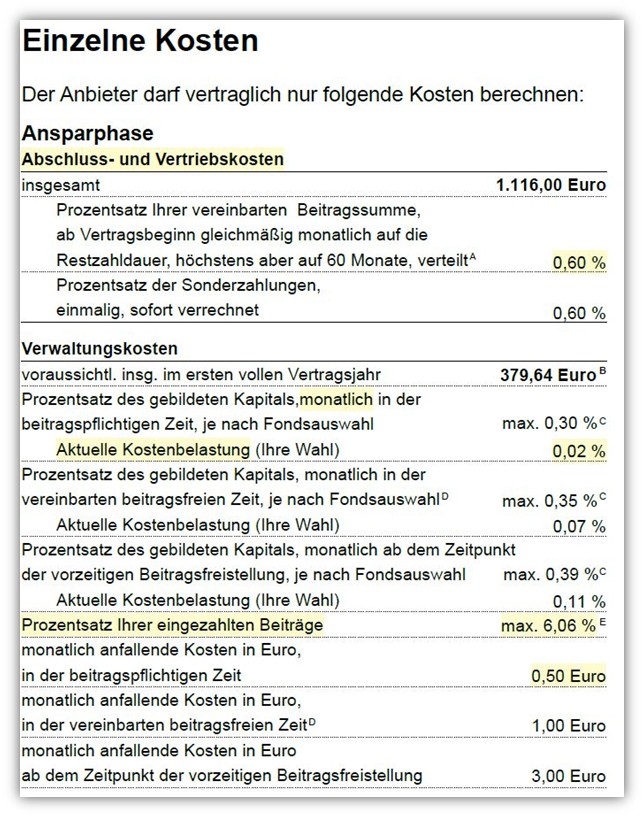 Continentale Basisrente Invest Kosten