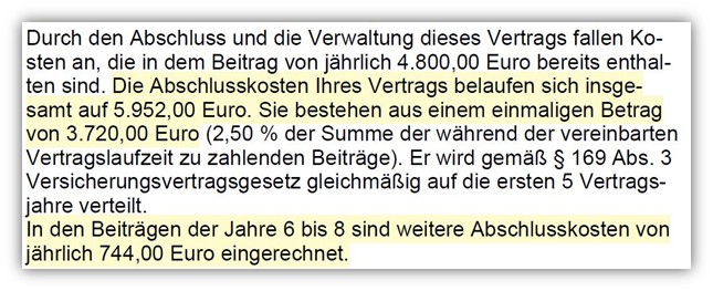 Volkswohl Bund Fondsgebundene Rentenversicherung Abschlusskosten