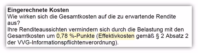Volkswohl Bund Fondsgebundene Rentenversicherung Effektivkosten