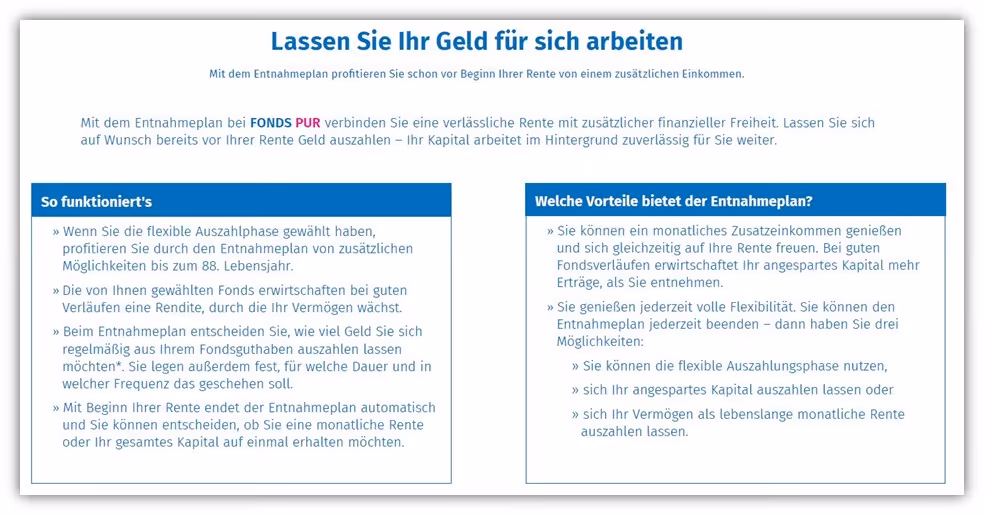 Volkswohl Bund Fondsgebundene Rentenversicherung fondsgebundener Rentenbezug