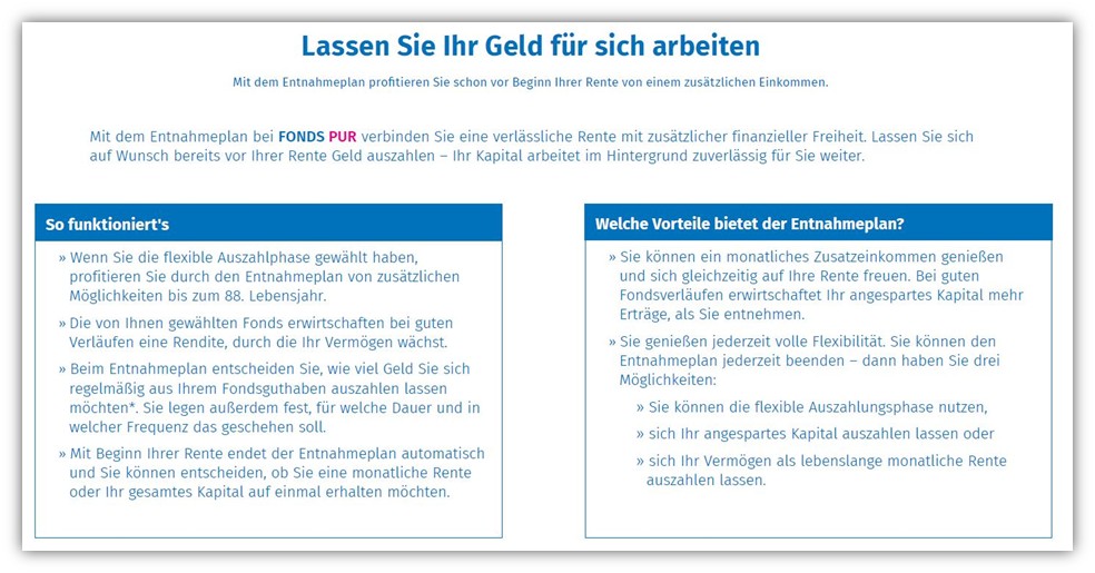 Volkswohl Bund Fondsgebundene Rentenversicherung fondsgebundener Rentenbezug
