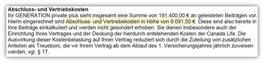Canada Life Fondsgebundene Rentenversicherung Abschlusskosten