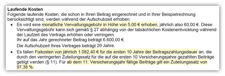 Canada Life Fondsgebundene Rentenversicherung laufende Kosten Verwaltungskosten