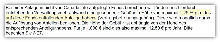 Canada Life Fondsgebundene Rentenversicherung Gamma Kosten