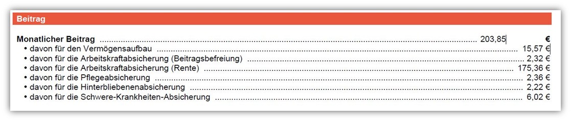 Generali Vermögensaufbau und Sicherheitsplan Berufsunfähigkeitsversicherung