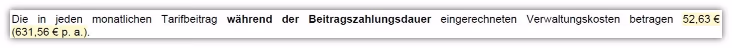 Generali Vermögensaufbau und Sicherheitsplan Verwaltungskosten