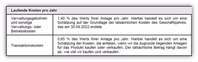 Generali Vermögensaufbau und Sicherheitsplan DWS Vermögensbildungsfonds Kosten