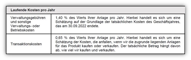 Generali Vermögensaufbau und Sicherheitsplan DWS Vermögensbildungsfonds Kosten