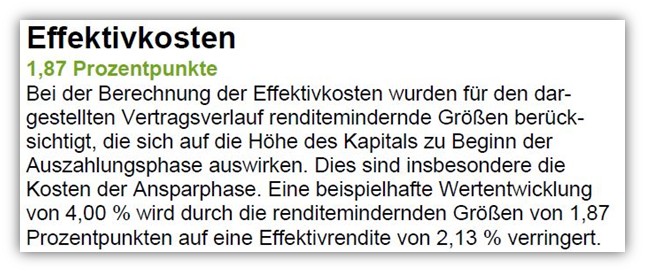 Generali Basisrente Vermögensaufbau (Rürup-Rente) Effektivkosten