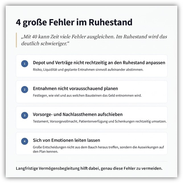 4 große Fehler im Ruhestand