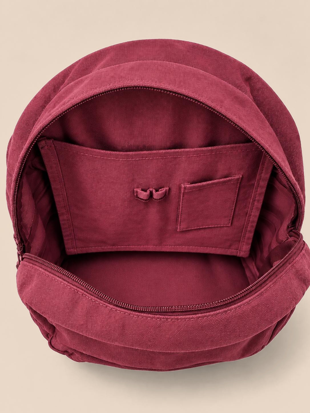 Pinkish Maroon backpack, interior