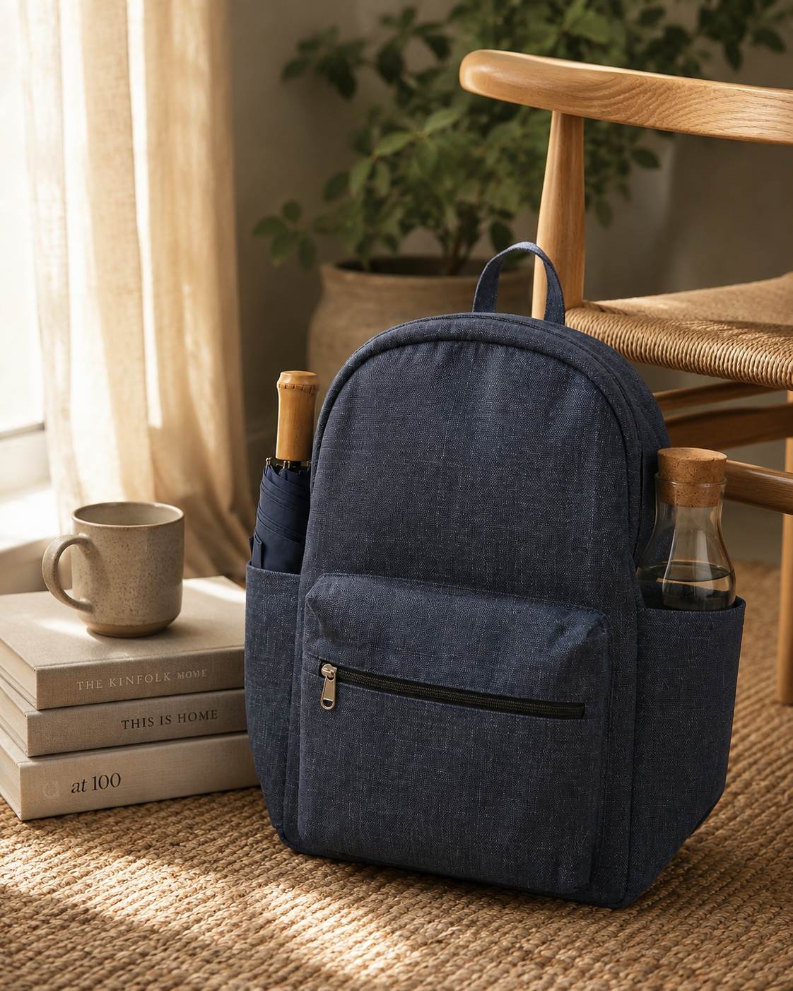 Slub Denim backpack, sunlit home