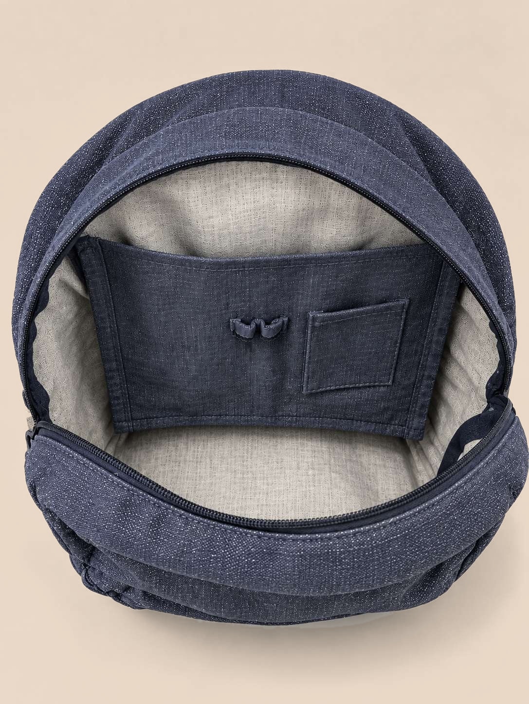 Slub Denim backpack, interior