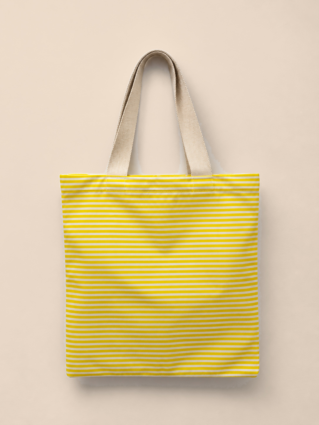Yellow Stripes tote, studio plain side