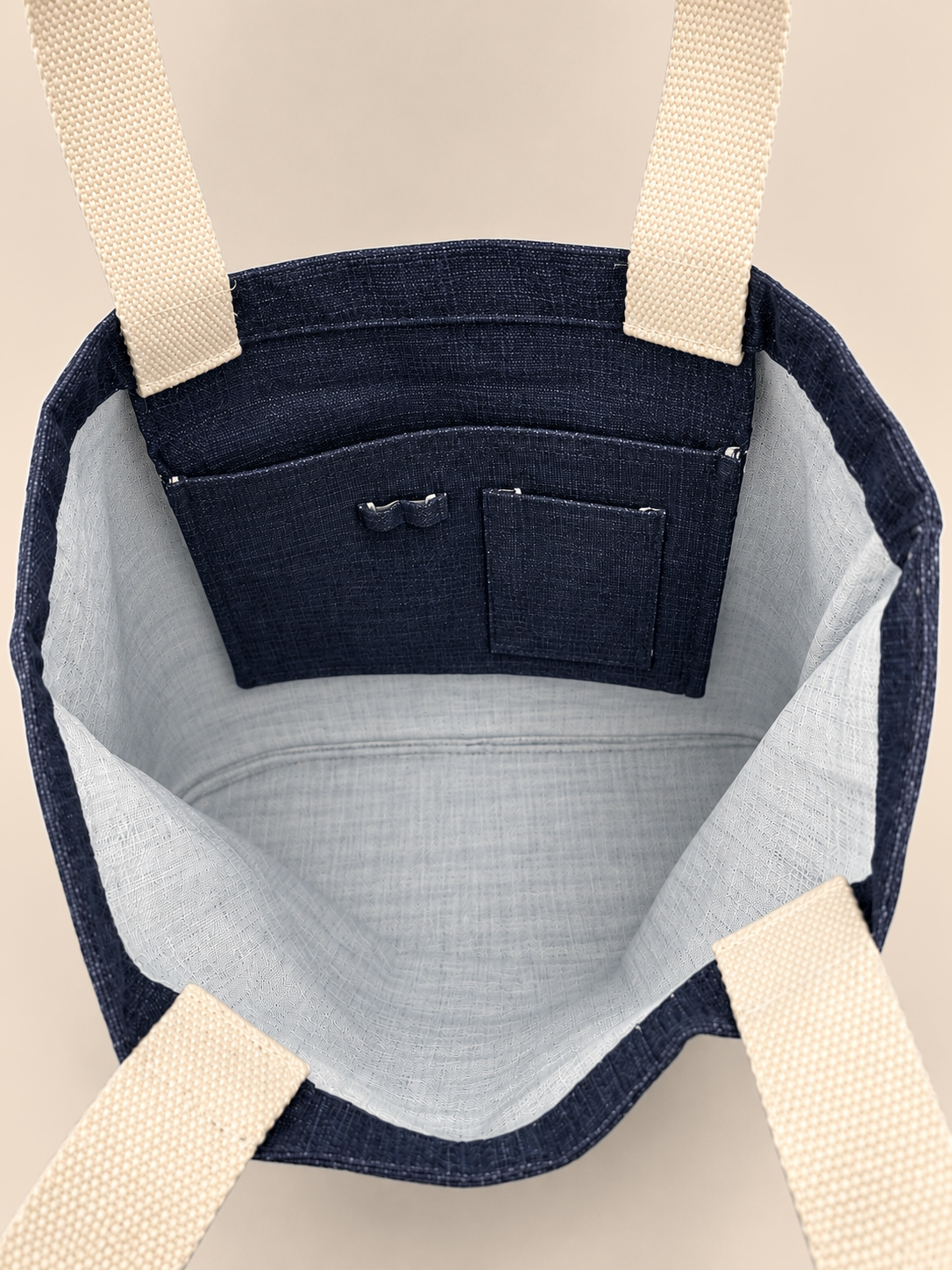 Slub Denim tote, interior