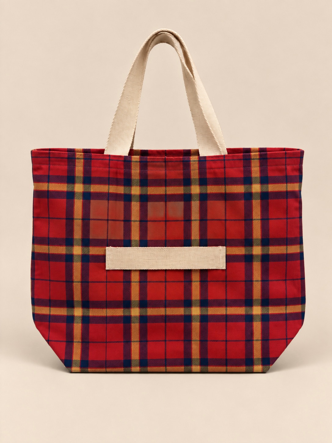 Checks cinch tote, studio with trolley sleeve