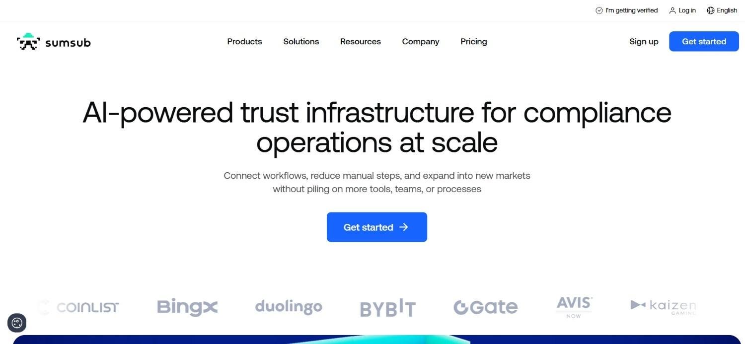 Sumsub homepage
