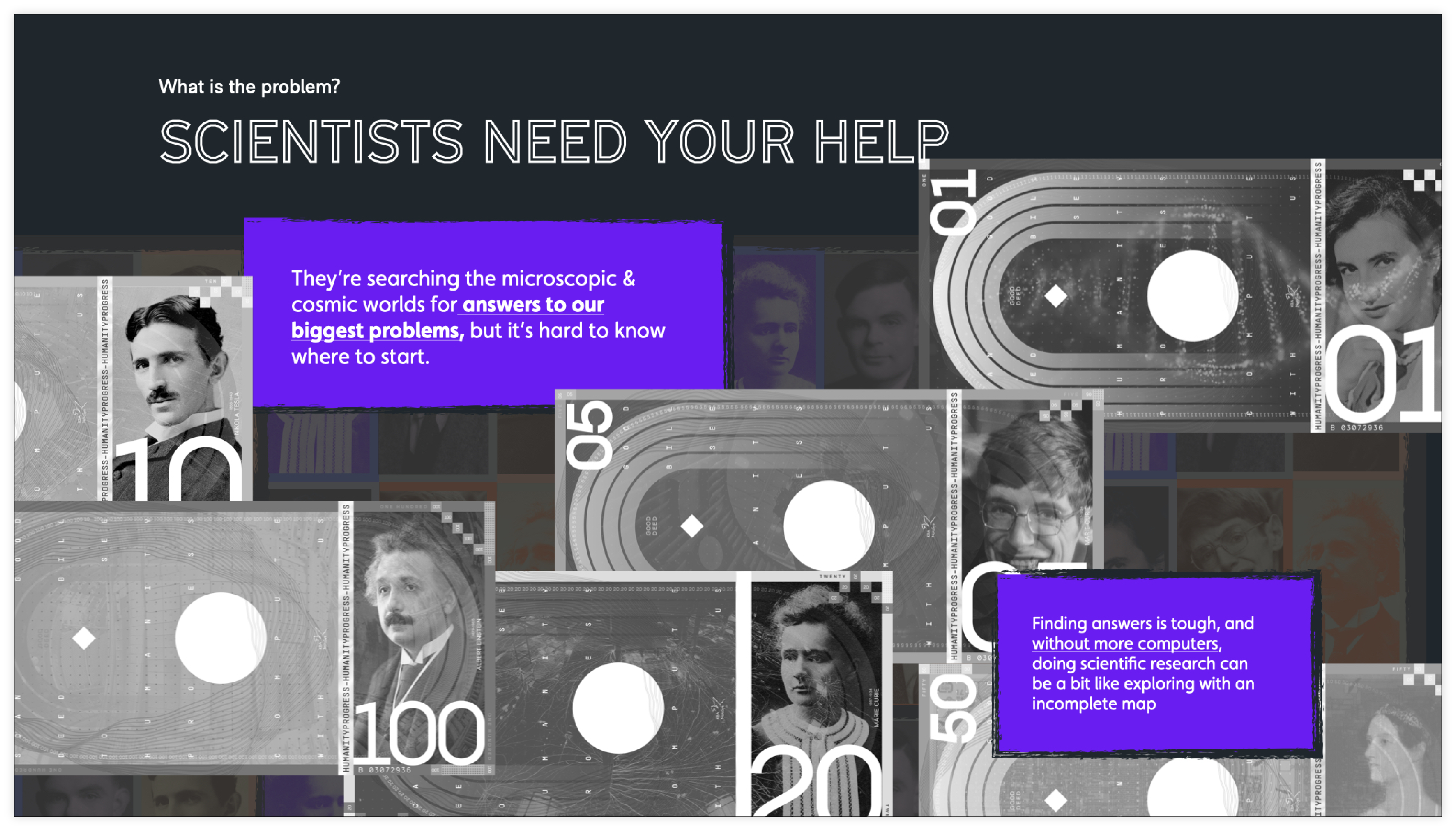 Slide 2: Scientists need your help.